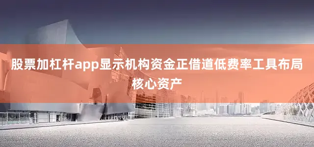 股票加杠杆app显示机构资金正借道低费率工具布局核心资产